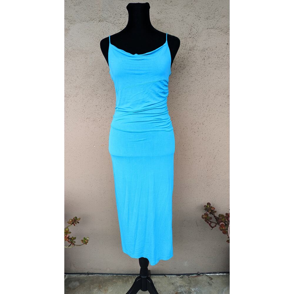 💜Seafoam Blue Slinky Slip Dress – Mermaid Maxi